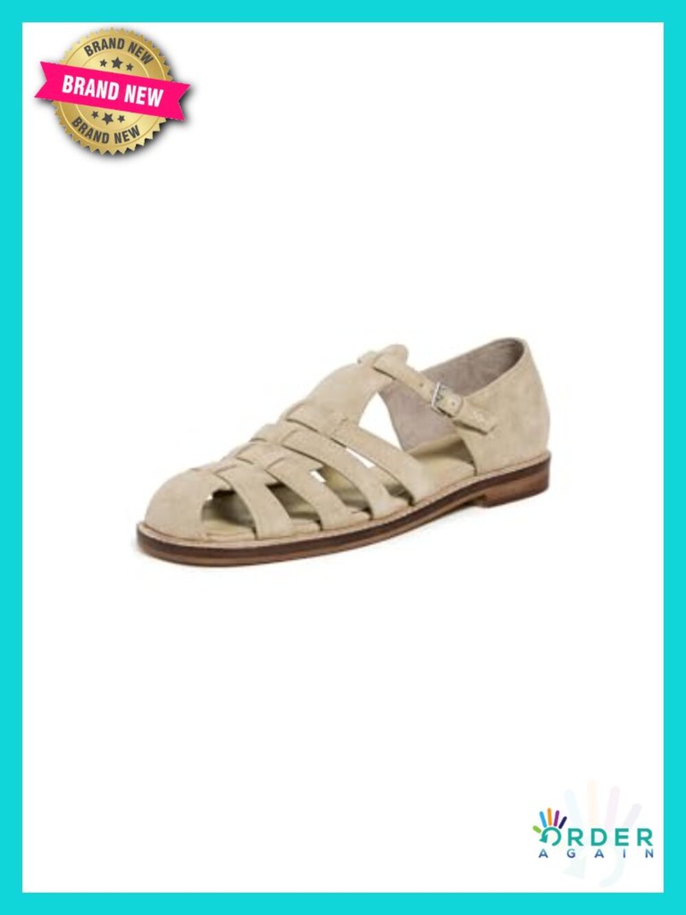 Flat Sandals with Cushioned Footbed, Adjustable Buckle